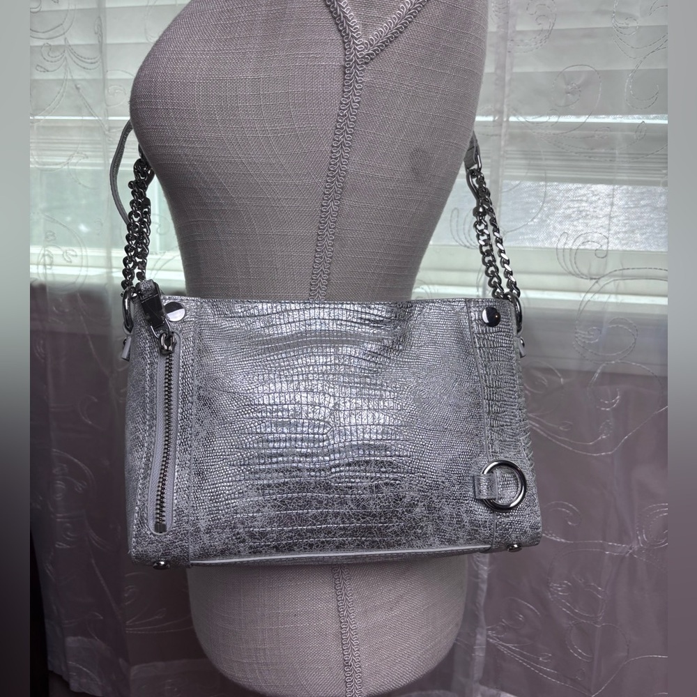 Rebecca Minkoff Silver Metallic Crossbody Purse